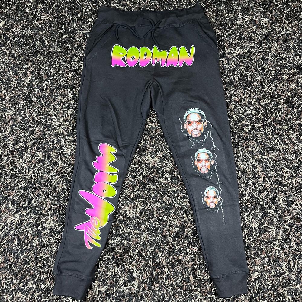 Dennis Rodman The Worm Sweatpants Black Men’s Sz XL New‎